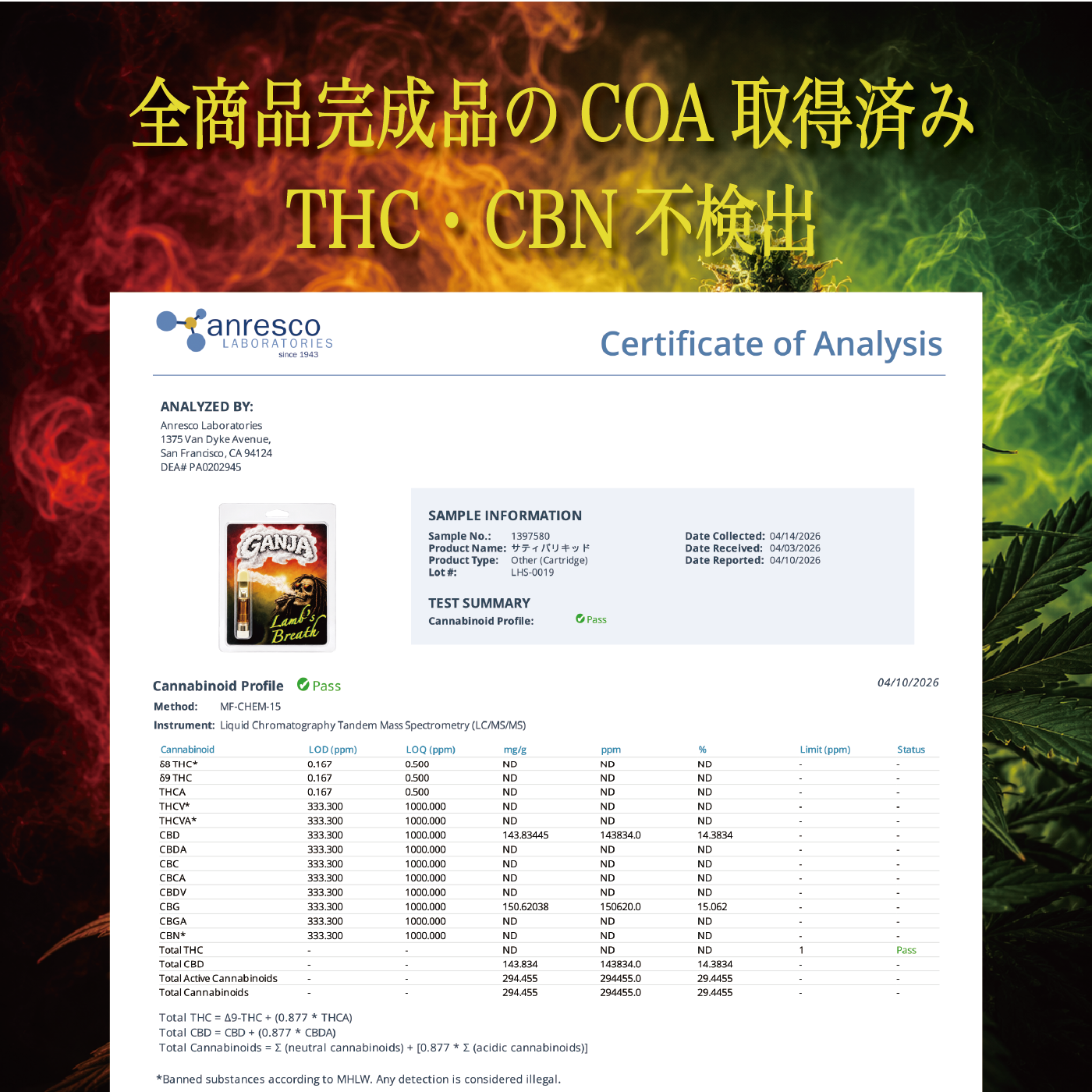【SATIVA】H4CBH+CRDB LIQUID