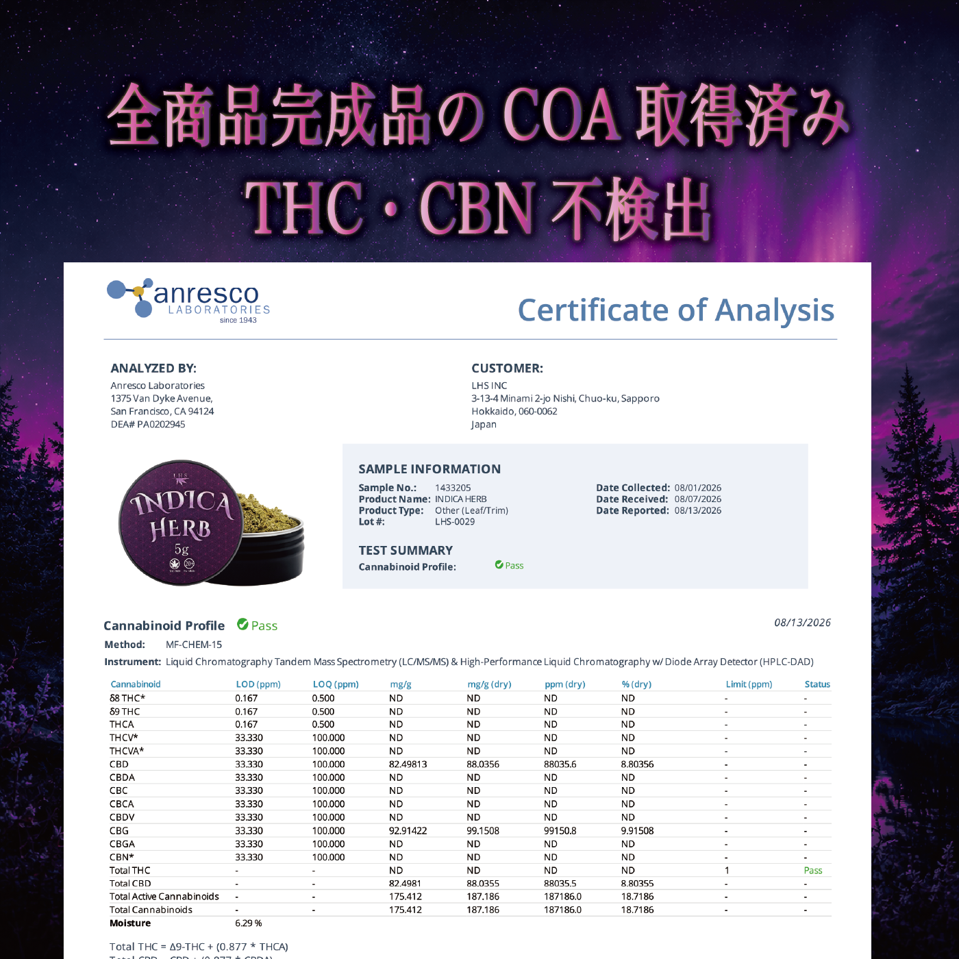 LHS® 道産子大麻 INDICA HERB
